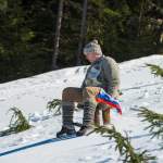 Alter Holzbob beim Nostalgie-Skirennen 2014 in Wagrain