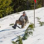 Holz-Skibob beim Nostalgie-Skirennen 2014 in Wagrain