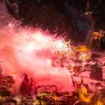 Rotes Feuerwerk in Kleinarl zu Silvester 2017-2018